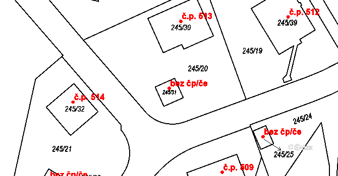 Ústí nad Labem 96182881 na parcele st. 245/31 v KÚ Habrovice, Katastrální mapa