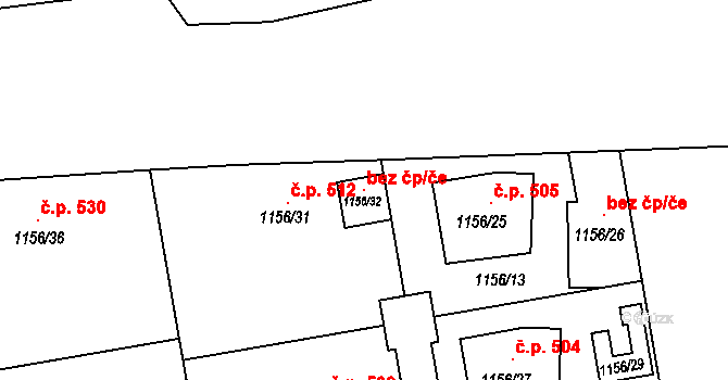 Ladná 98711881 na parcele st. 1156/32 v KÚ Ladná, Katastrální mapa