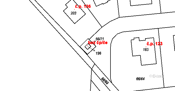 Máslovice 115363882 na parcele st. 196 v KÚ Máslovice, Katastrální mapa