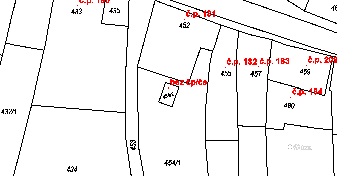 Bystřice nad Pernštejnem 117388882 na parcele st. 454/2 v KÚ Bystřice nad Pernštejnem, Katastrální mapa