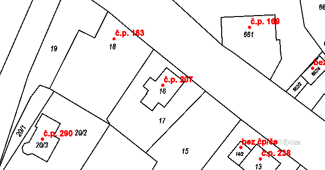 Janovice 207, Rýmařov na parcele st. 16 v KÚ Janušov, Katastrální mapa