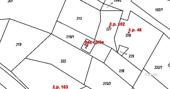 Hrádek nad Nisou 149679882 na parcele st. 216/2 v KÚ Donín u Hrádku nad Nisou, Katastrální mapa