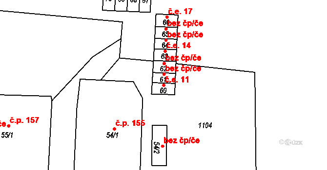 Trnobrany 11, Liběšice na parcele st. 60 v KÚ Trnobrany, Katastrální mapa