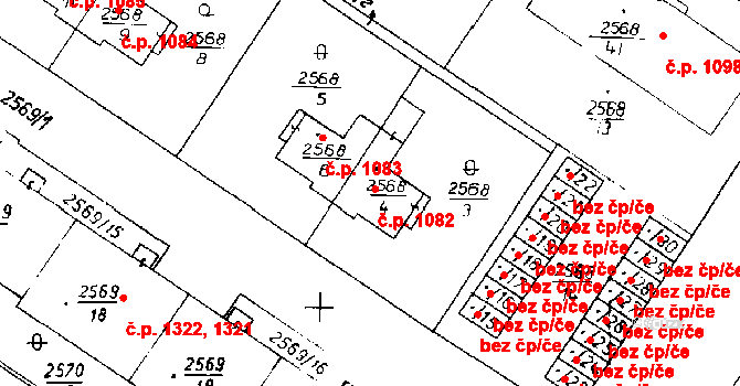Poděbrady III 1082, Poděbrady na parcele st. 2568/4 v KÚ Poděbrady, Katastrální mapa