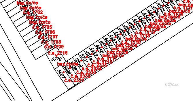 Cheb 1711 na parcele st. 4549 v KÚ Cheb, Katastrální mapa
