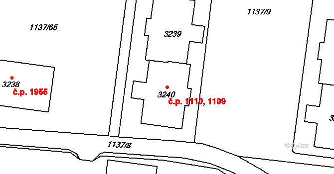 Bolevec 1109,1110, Plzeň na parcele st. 3239 v KÚ Bolevec, Katastrální mapa