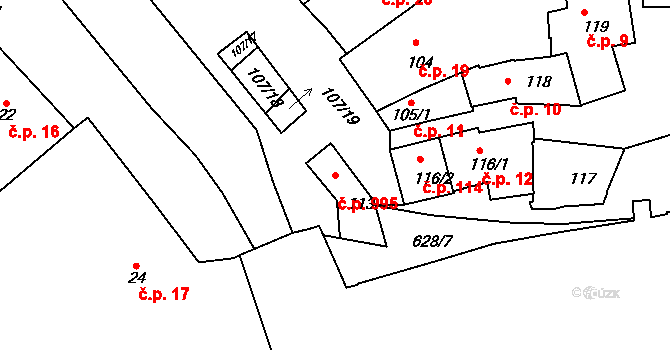 Podklášteří 995, Třebíč na parcele st. 113 v KÚ Podklášteří, Katastrální mapa