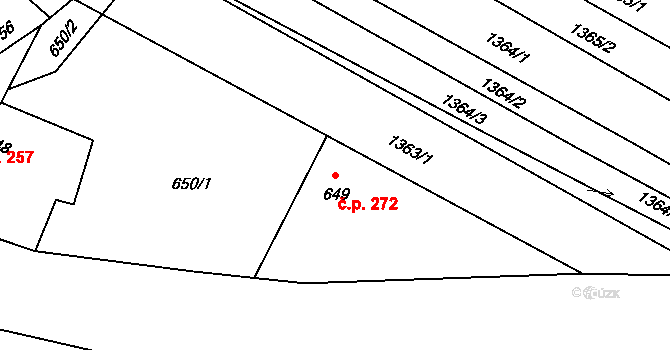 Domanín 272 na parcele st. 649 v KÚ Domanín, Katastrální mapa