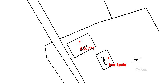 Město Albrechtice 771 na parcele st. 2049 v KÚ Město Albrechtice, Katastrální mapa