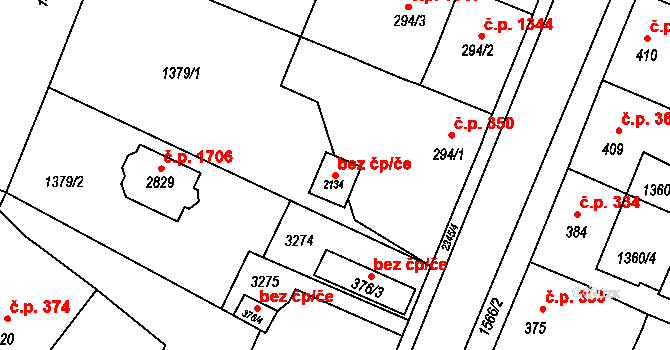 Opava 41427882 na parcele st. 2134 v KÚ Kateřinky u Opavy, Katastrální mapa