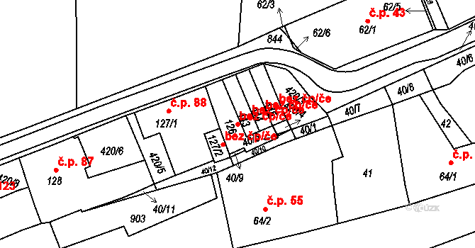 Klatovy 45188882 na parcele st. 126 v KÚ Luby, Katastrální mapa