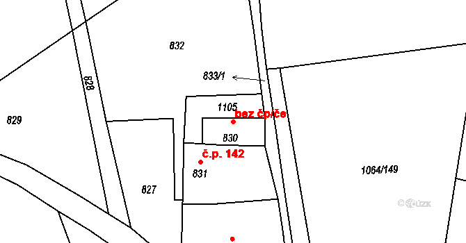 Rudice 46033882 na parcele st. 830 v KÚ Rudice u Blanska, Katastrální mapa