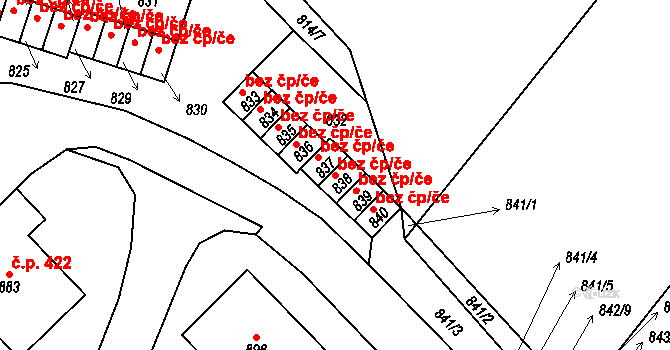 Komárov 46988882 na parcele st. 838 v KÚ Komárov u Hořovic, Katastrální mapa