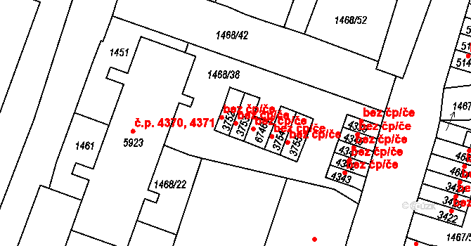 Jablonec nad Nisou 49285882 na parcele st. 3753 v KÚ Jablonec nad Nisou, Katastrální mapa