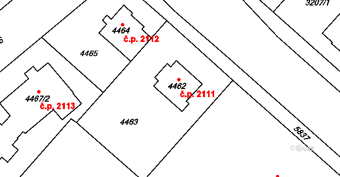 Jihlava 2111 na parcele st. 4462 v KÚ Jihlava, Katastrální mapa
