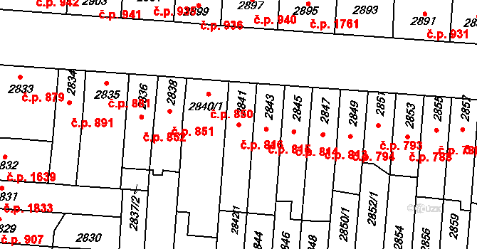 Líšeň 816, Brno na parcele st. 2841 v KÚ Líšeň, Katastrální mapa