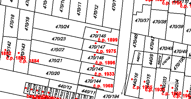 Krč 1975, Praha na parcele st. 470/147 v KÚ Krč, Katastrální mapa