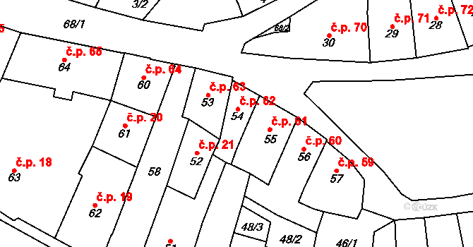 Loket 62 na parcele st. 54 v KÚ Loket, Katastrální mapa