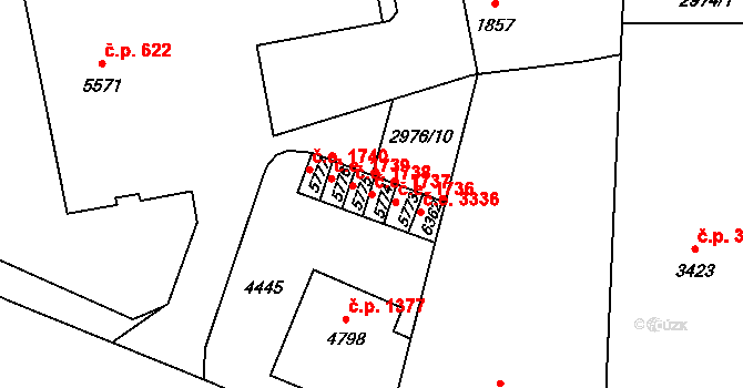 Zlín 1737 na parcele st. 5774 v KÚ Zlín, Katastrální mapa