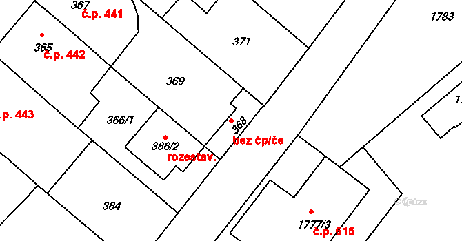 Lednice 47060883 na parcele st. 368 v KÚ Lednice na Moravě, Katastrální mapa