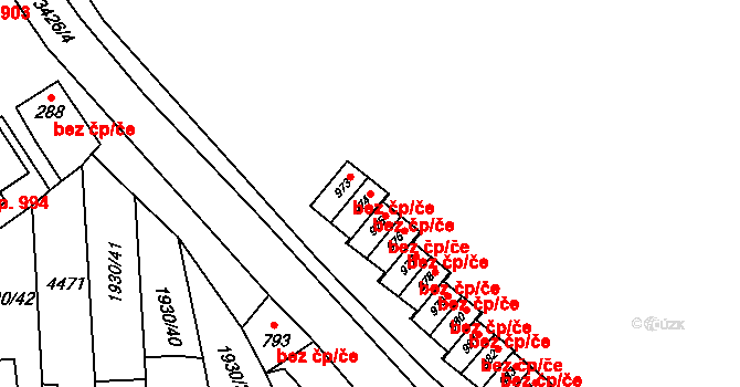 Hrušovany nad Jevišovkou 47465883 na parcele st. 974 v KÚ Hrušovany nad Jevišovkou, Katastrální mapa