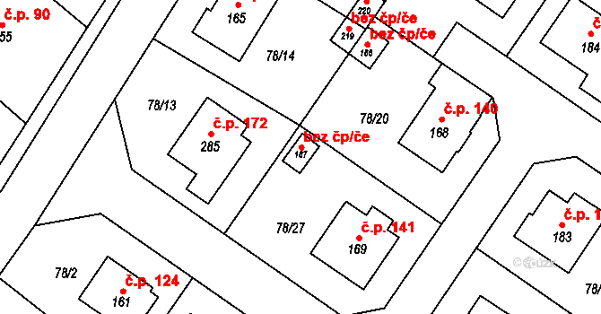 Jindřichův Hradec 47575883 na parcele st. 187 v KÚ Radouňka, Katastrální mapa