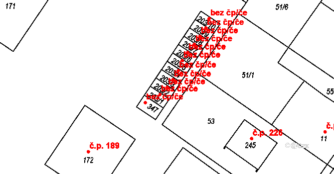 Borek 49230883 na parcele st. 203/2 v KÚ Borek u Českých Budějovic, Katastrální mapa