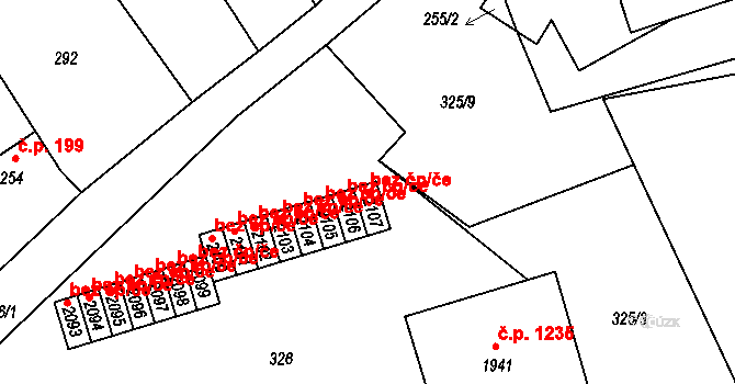 Milevsko 49629883 na parcele st. 2107 v KÚ Milevsko, Katastrální mapa