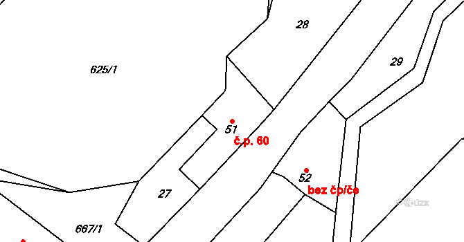 Štědrákova Lhota 60, Ruda nad Moravou na parcele st. 51 v KÚ Štědrákova Lhota, Katastrální mapa
