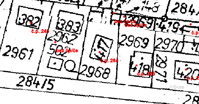 Lukavec 264 na parcele st. 417 v KÚ Lukavec u Pacova, Katastrální mapa