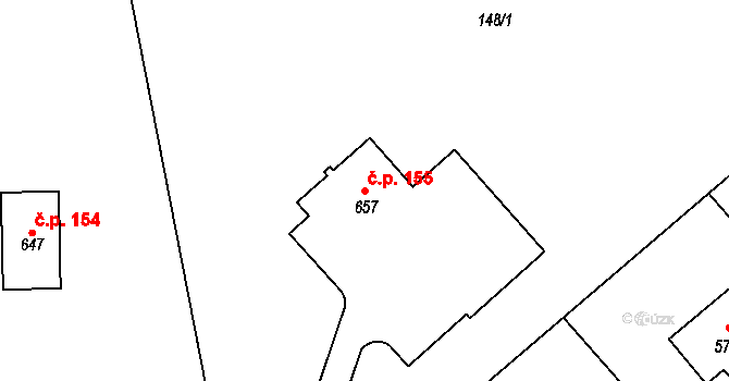 Doubravice 155, Hrubá Skála na parcele st. 657 v KÚ Hrubá Skála, Katastrální mapa