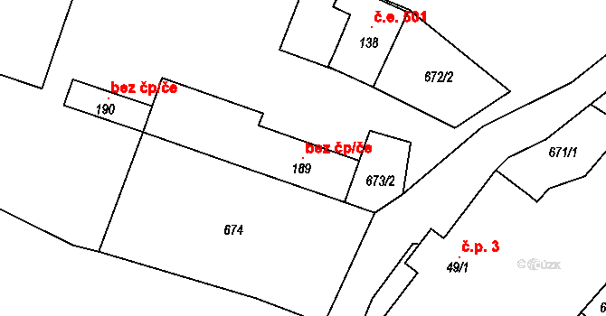 Jistebnice 119141884 na parcele st. 189 v KÚ Orlov u Jistebnice, Katastrální mapa