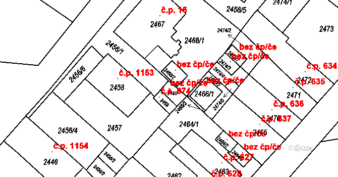 Jirkov 119662884 na parcele st. 2460 v KÚ Jirkov, Katastrální mapa