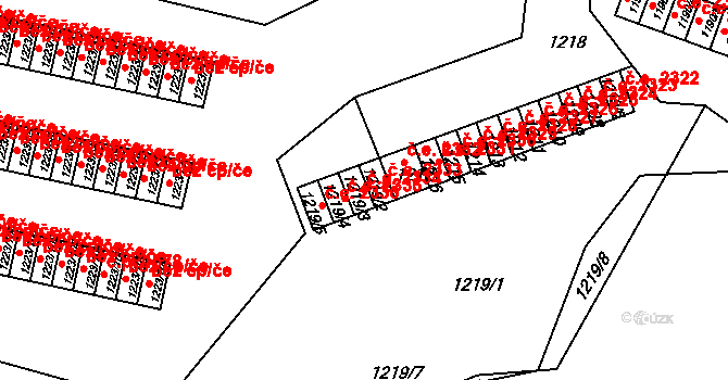 Střekov 2334, Ústí nad Labem na parcele st. 1219/3 v KÚ Střekov, Katastrální mapa