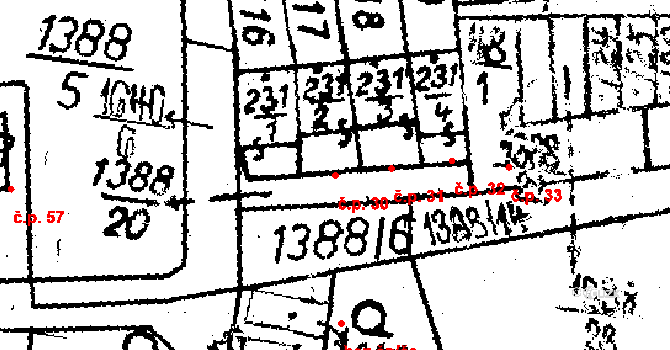 Dešenice 30 na parcele st. 231/1 v KÚ Dešenice, Katastrální mapa