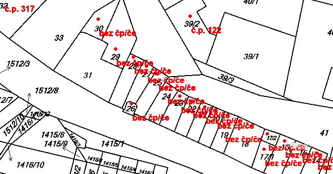 Vacenovice 38743884 na parcele st. 24 v KÚ Vacenovice u Kyjova, Katastrální mapa