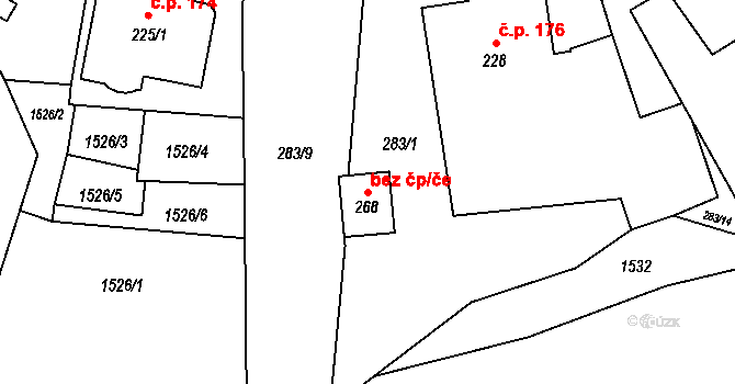 Pilníkov 39026884 na parcele st. 268 v KÚ Pilníkov I, Katastrální mapa