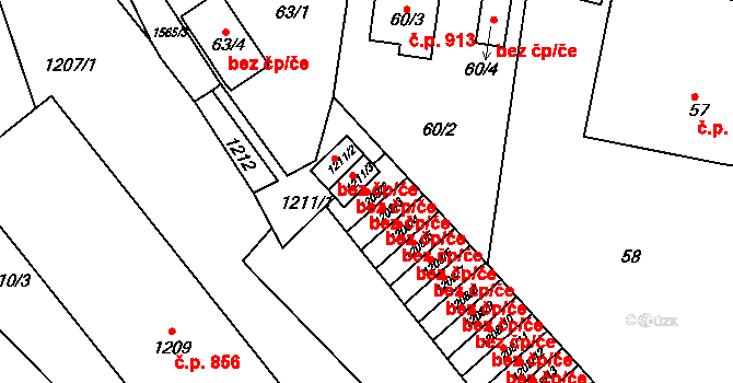Praha 40466884 na parcele st. 1208/2 v KÚ Čakovice, Katastrální mapa