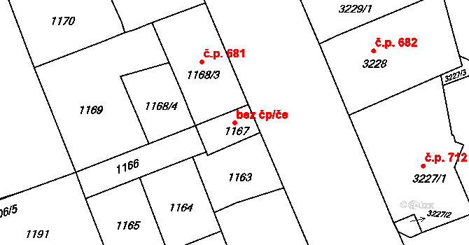 Litoměřice 41519884 na parcele st. 1167 v KÚ Litoměřice, Katastrální mapa