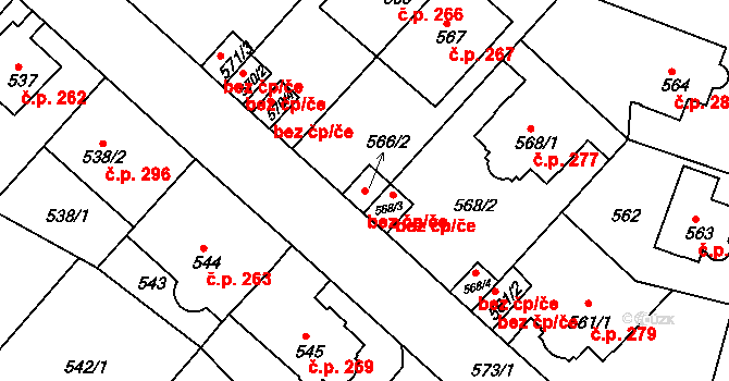 Litoměřice 42225884 na parcele st. 566/2 v KÚ Pokratice, Katastrální mapa
