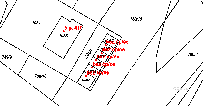 Jablůnka 45616884 na parcele st. 1037 v KÚ Jablůnka, Katastrální mapa