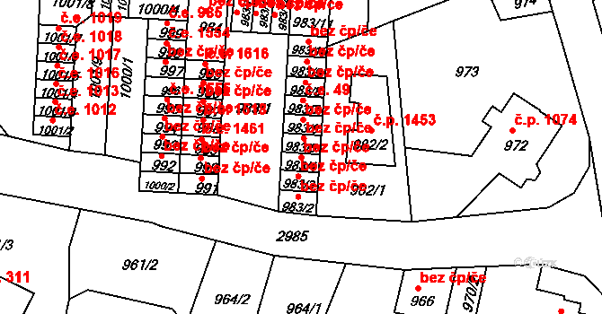 Děčín 47242884 na parcele st. 983/4 v KÚ Děčín, Katastrální mapa