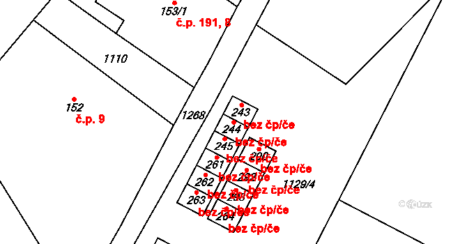 Kocbeře 48602884 na parcele st. 244 v KÚ Kocbeře, Katastrální mapa