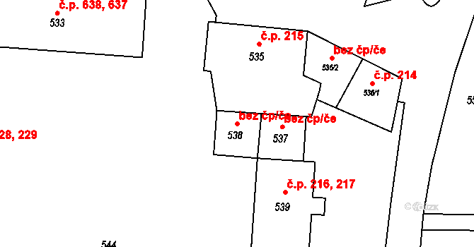 Fulnek 48787884 na parcele st. 538 v KÚ Fulnek, Katastrální mapa