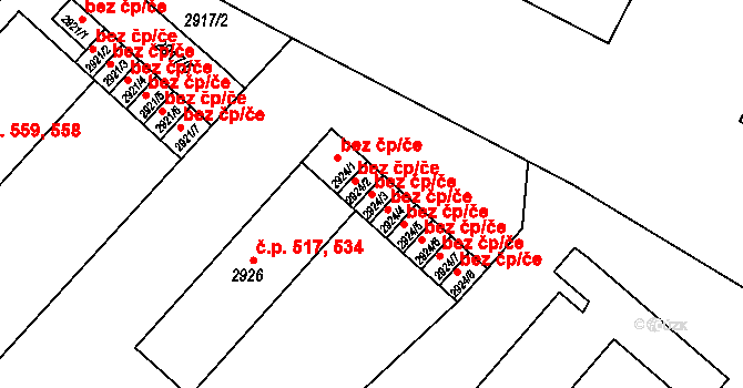 Děčín 49788884 na parcele st. 2924/3 v KÚ Podmokly, Katastrální mapa