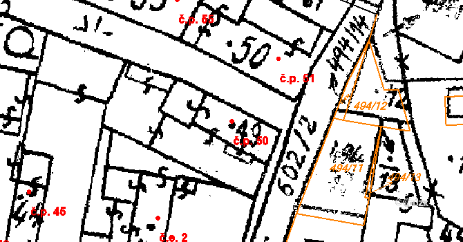 Březí 50, Žinkovy na parcele st. 49 v KÚ Březí u Žinkov, Katastrální mapa