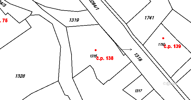 Suchdol nad Odrou 138 na parcele st. 1315 v KÚ Suchdol nad Odrou, Katastrální mapa