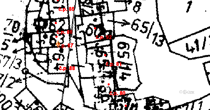 Čichtice 81, Bavorov na parcele st. 65 v KÚ Čichtice, Katastrální mapa