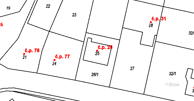 Dolní Pochlovice 25, Kynšperk nad Ohří na parcele st. 25 v KÚ Dolní Pochlovice, Katastrální mapa