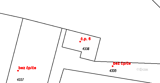 Mimoň II 6, Mimoň na parcele st. 4336 v KÚ Mimoň, Katastrální mapa